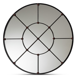 Baxton Studio Ohara Modern and Contemporary Black Finished Metal Accent Wall Mirror